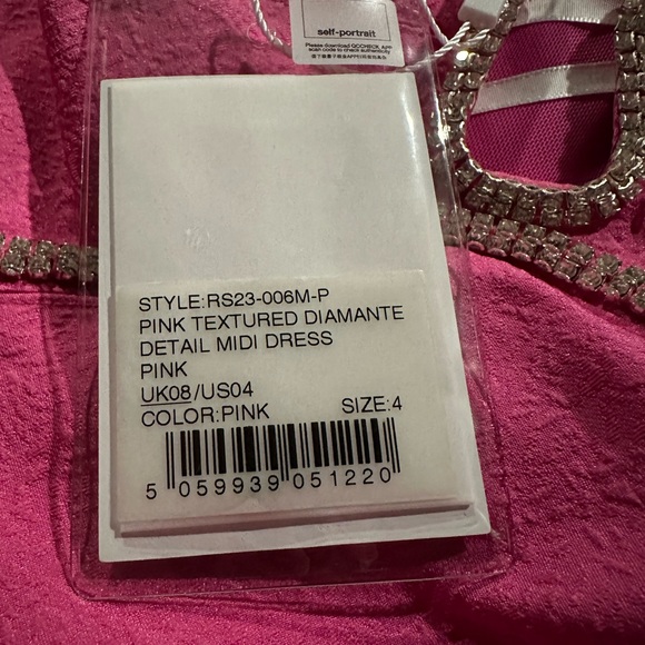 Self-Portrait Pink Textured Diamante Dress - Picture 6 of 6